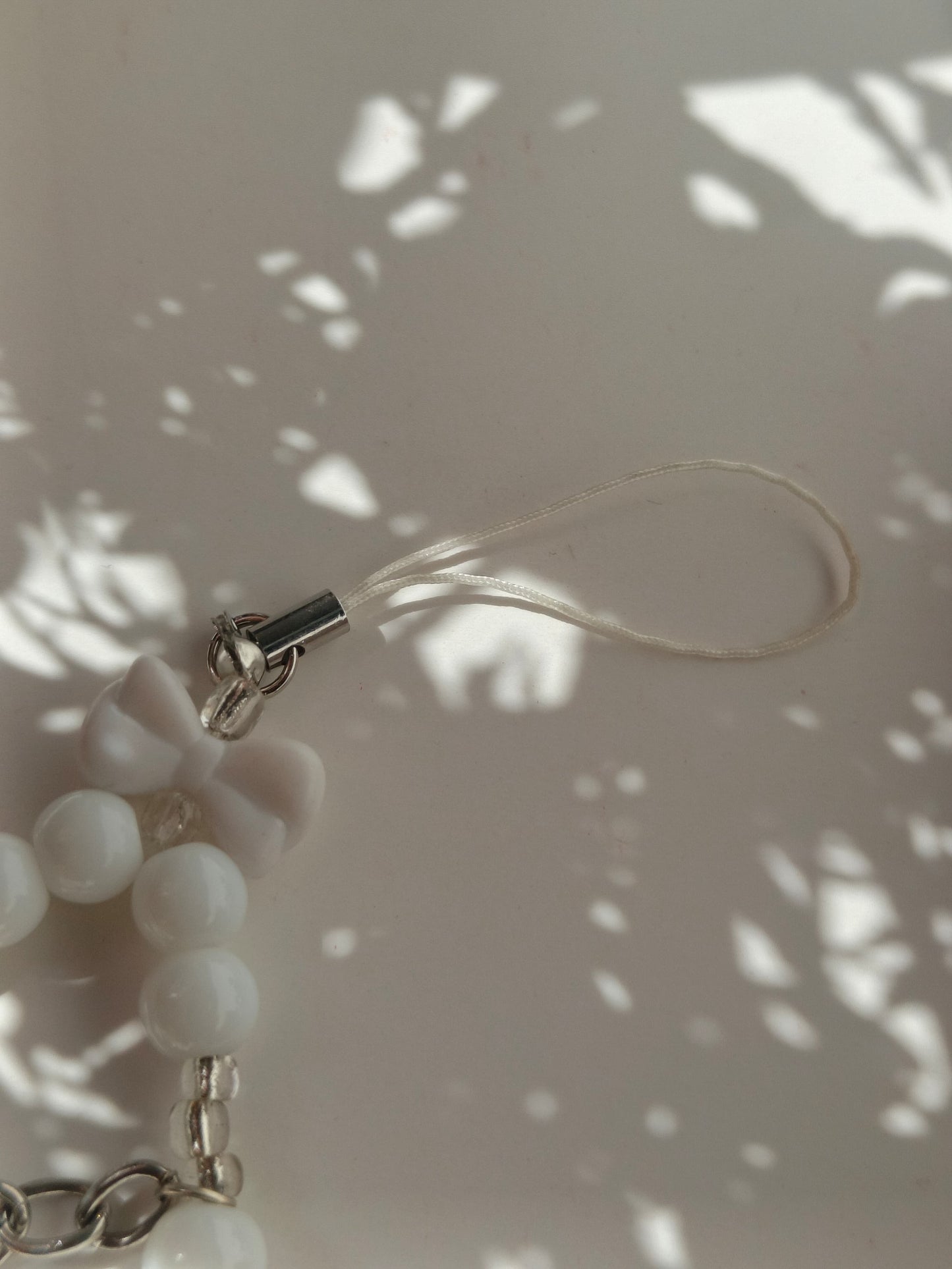 White Butterfly Charm Phone Lanyard