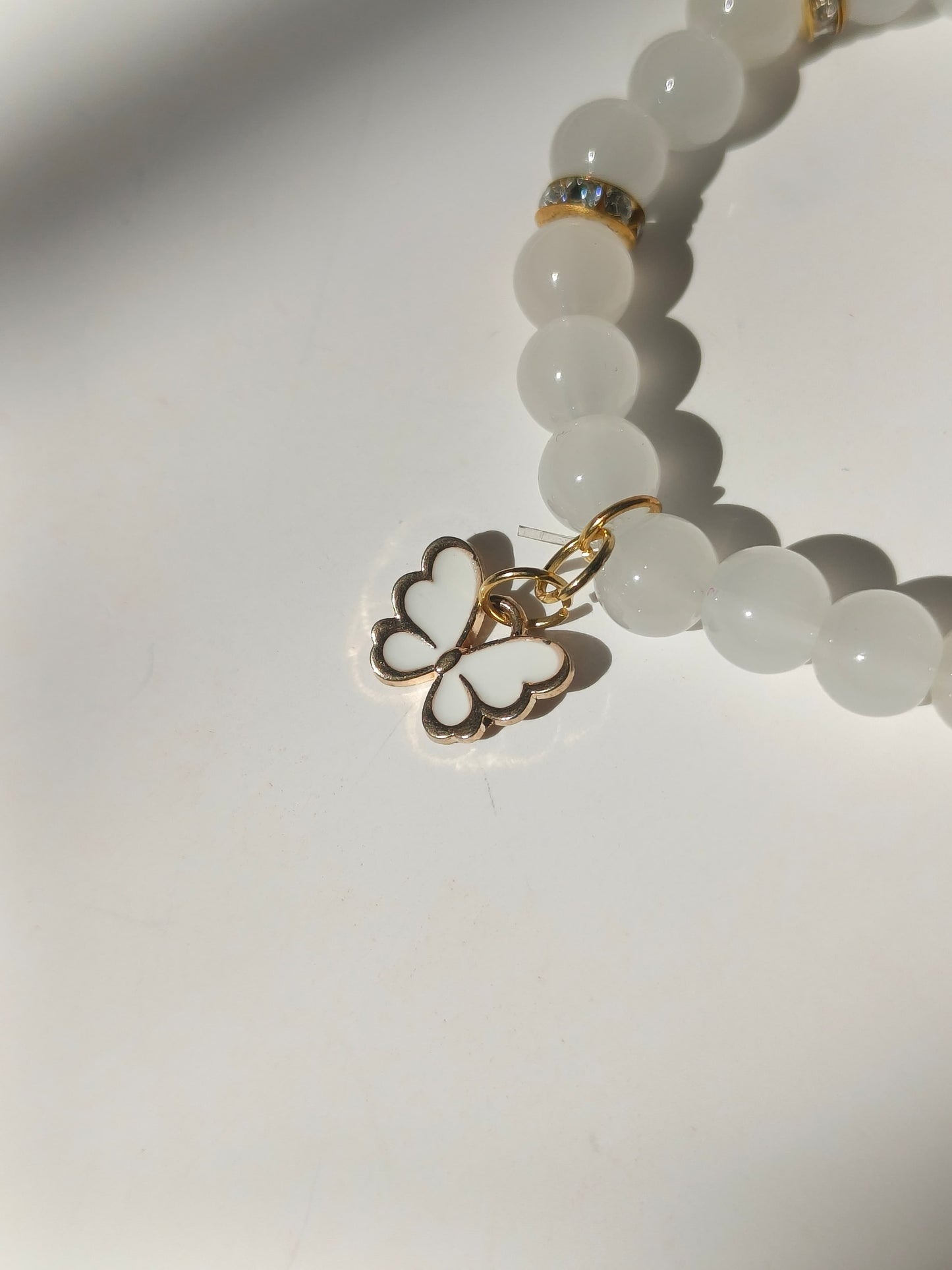 White Butterfly Charm bracelet