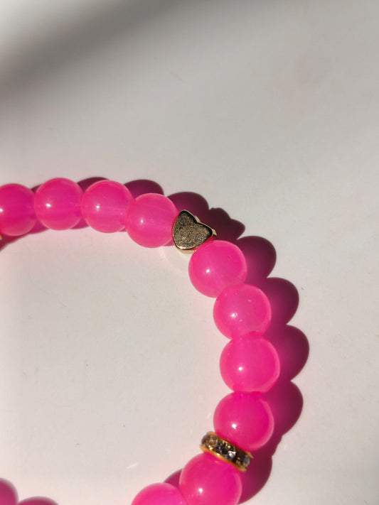 Pink butterfly charm bracelet