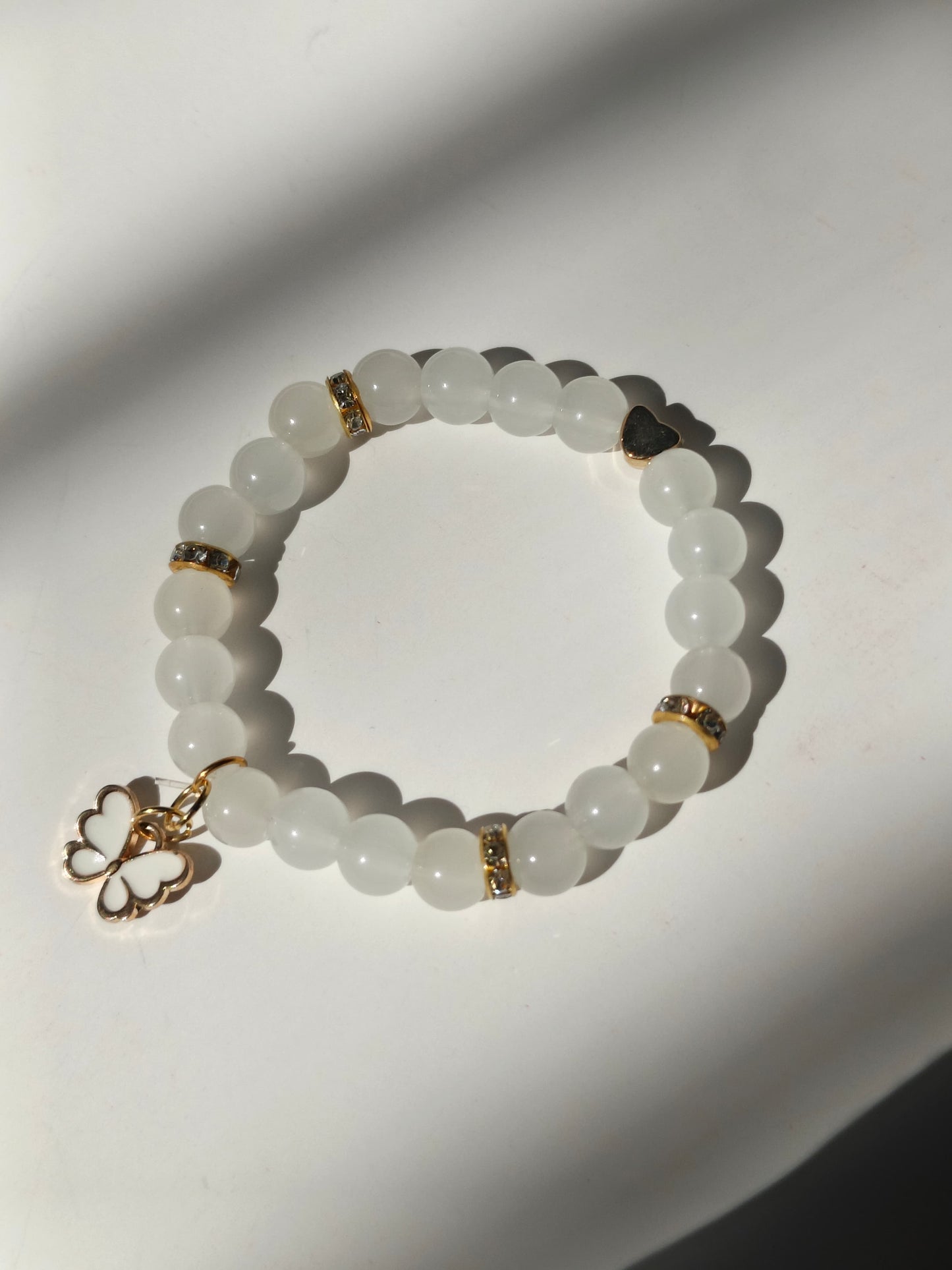 White Butterfly Charm bracelet