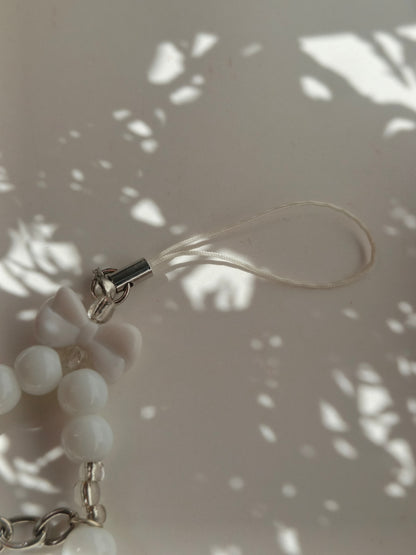 White Butterfly Charm Phone Lanyard