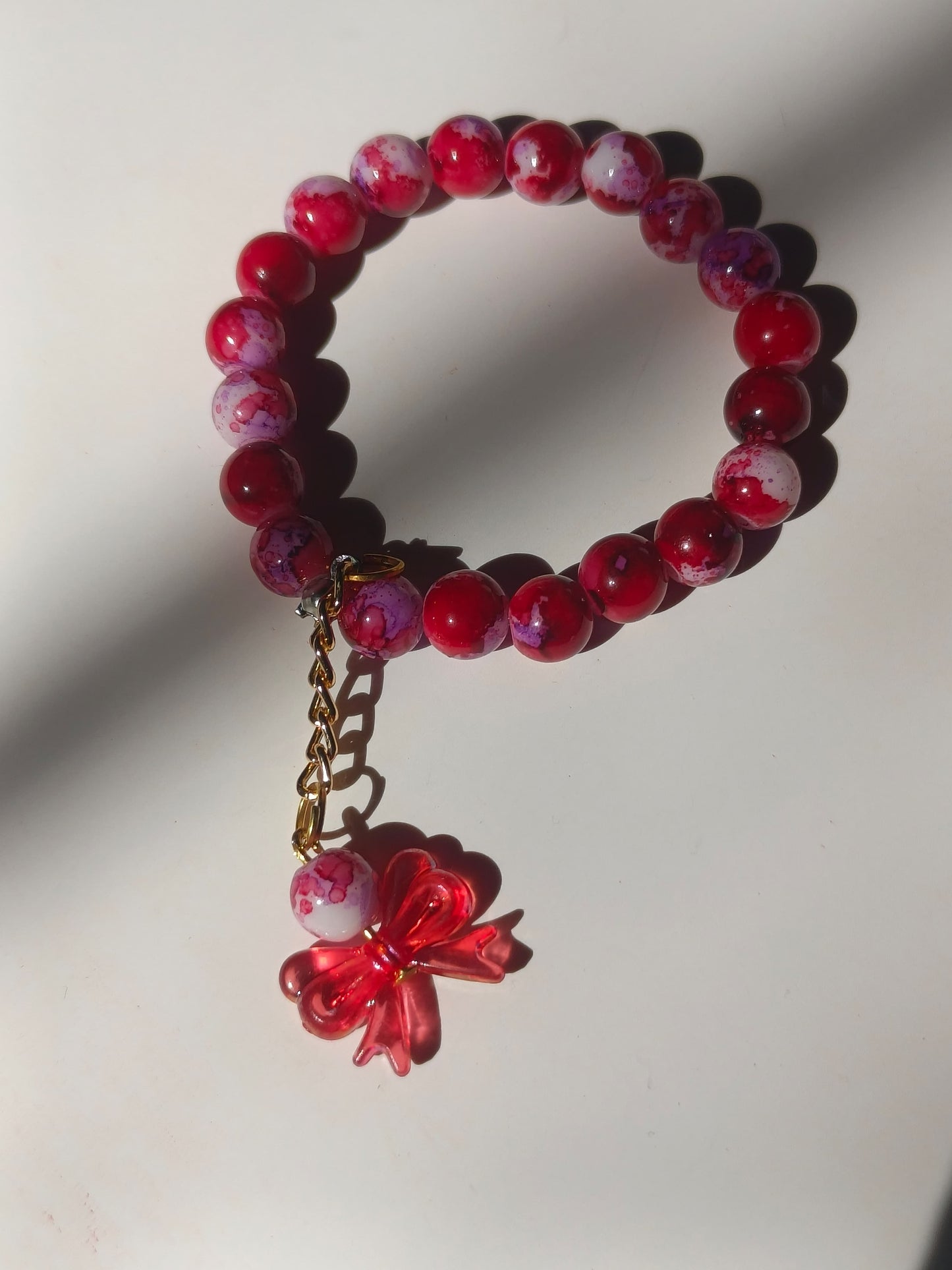 Red bow bracelet set