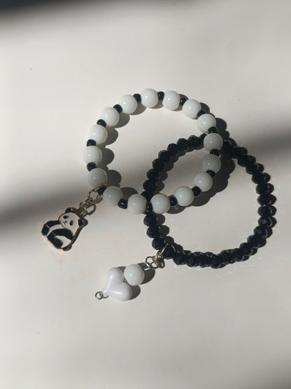 Panda charm bracelet set