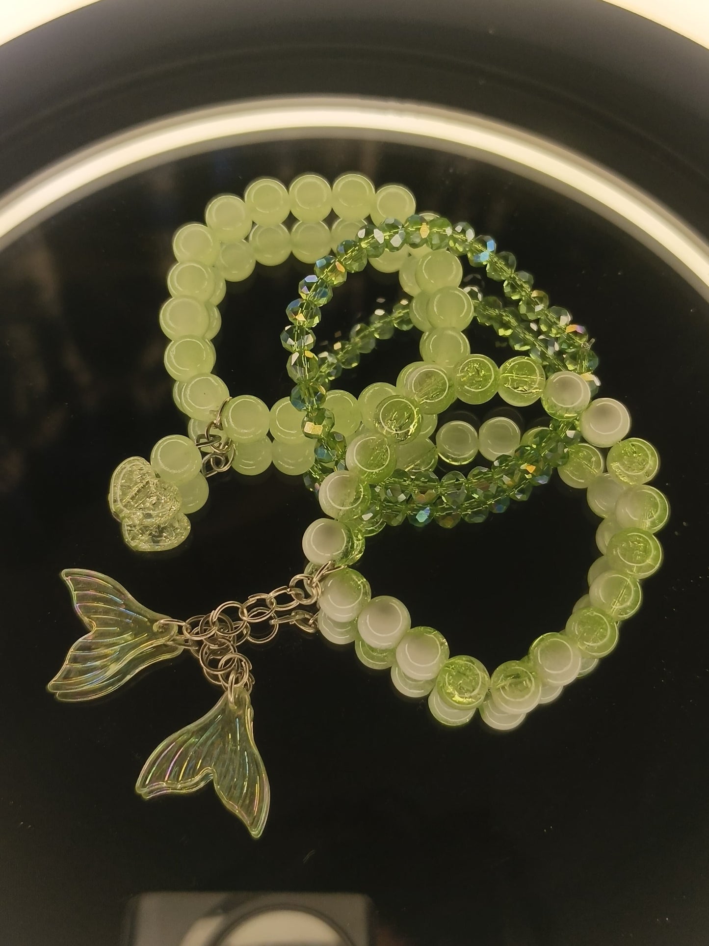 Fish charm trio bracelet set