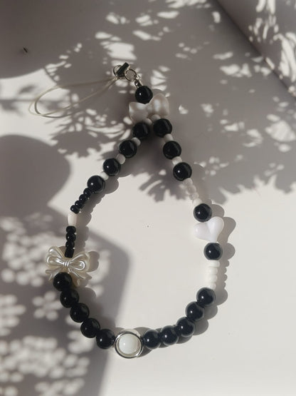 Balck beauty bow charm phone lanyard