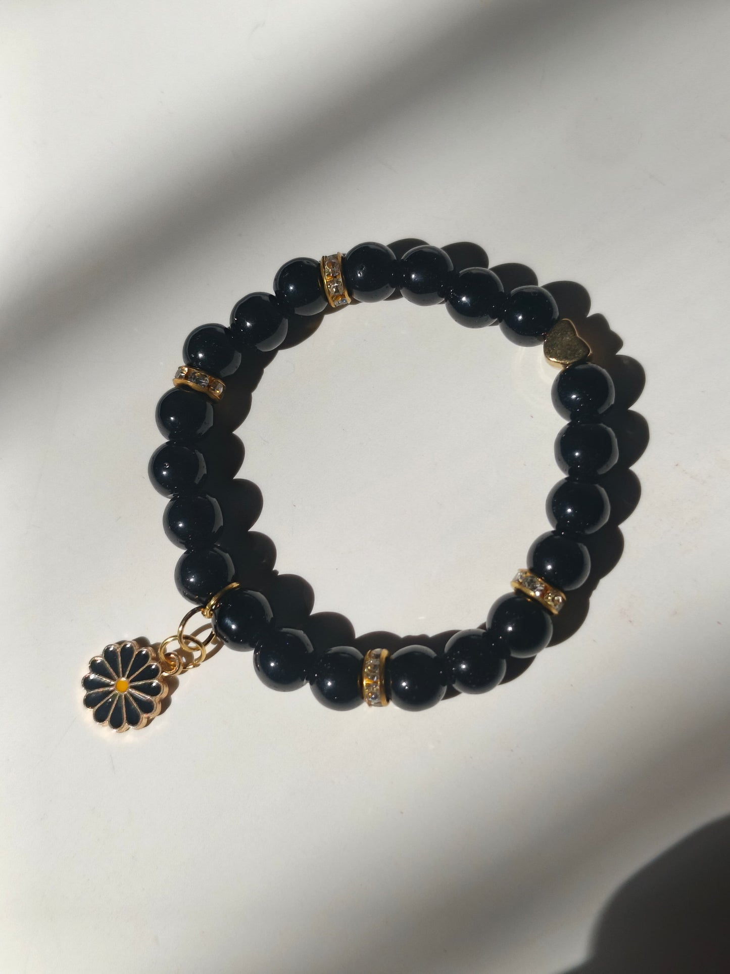 Midnight Bloom Beaded Bracelet