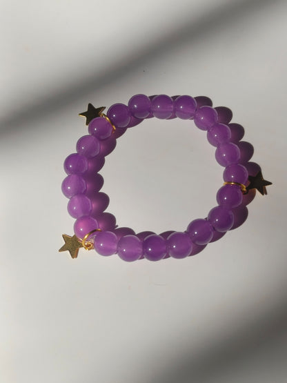 Purple bow beaded set