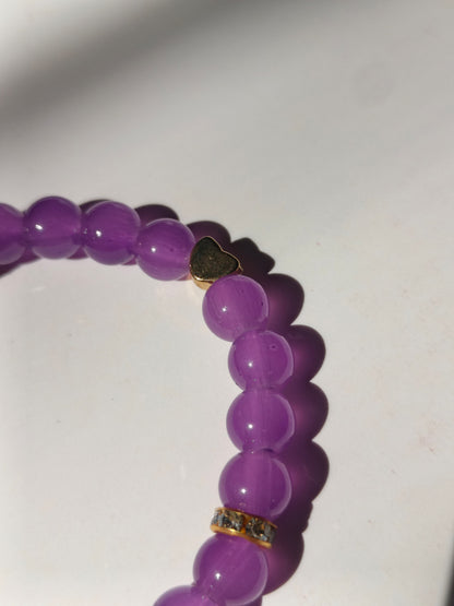 Amethyst Glow Butterfly Beaded Bracelet