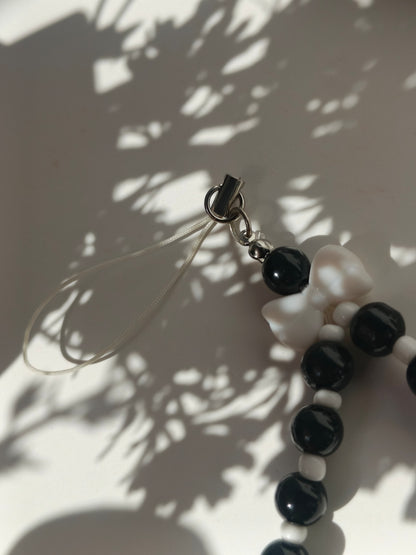 Balck beauty bow charm phone lanyard